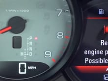 CEL Check Engine Light- Note Engine Icon is lit