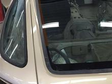 "S" spoiler / hatch wiper mounting holes filled, smoothed & painted.