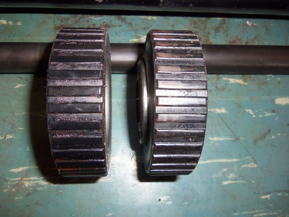 Closed face of middle bearing holder on the left, deformed closed face of front bearing holder on the right.
Oops...