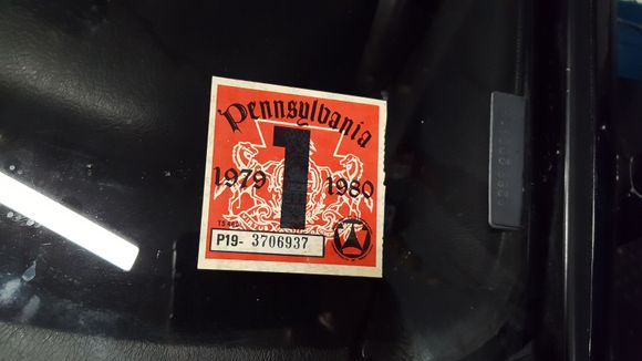 Original 79 Pa inspection sticker