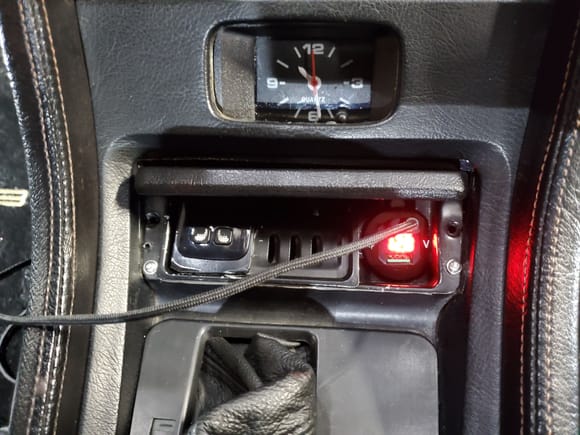 Modified my ashtray for high power USB charger, accurate voltmeter, and the controls for the heated seats that are going in