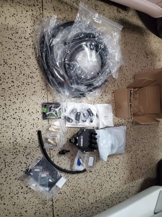 Here's the parts kit - Verus dual chamber AOS, drain valve, 5/16" hose from the AOS outlet to the drain valve, hose keepers, 3/4" to 1/2" barb adapters, etc