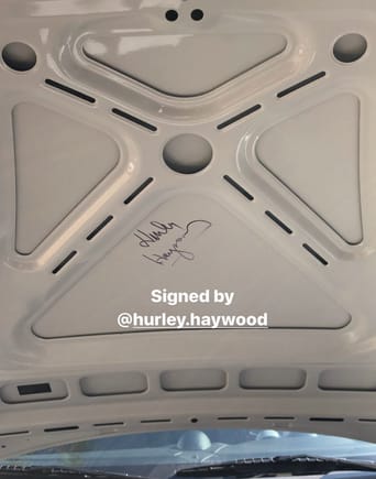 Car signed by Legendary Hurley Haywood