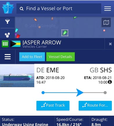 Jasper Arrow left Emden on 8/20