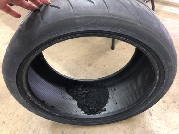 The result of a leaky wheel, and an owner who failed to check the tire pressure. 