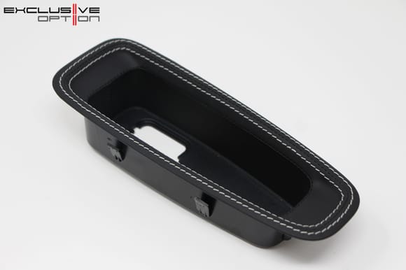 991 Rear Tray (Black Leather with Platinum Silver stitching)