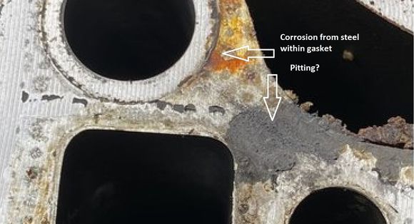 Corrosion damage on No5 cylinder leading to failure