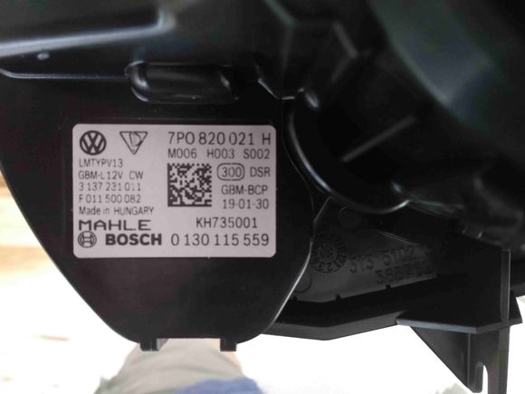 2019 OEM replacement blower motor
