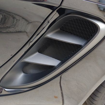 Porsche 718 Boxster and Cayman (all including GTS) side intake mesh grills www.radiatorgrillstore.com