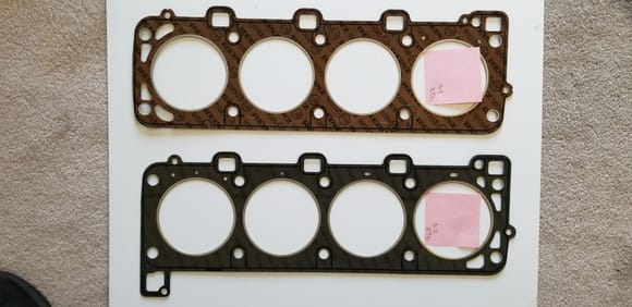 The 968 DS needs a lot more work.  In addition to the cutting off the rectangular piece, the passages need to be cut out to match the 928 heads and the 968 holes require plugs to be made to block the coolant passages that normally would be blocked by the head gasket.