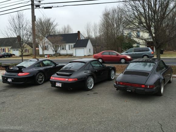 At EPE - three generations of 911's