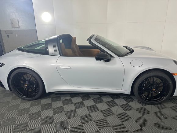 Under flood lights in photo booth. 