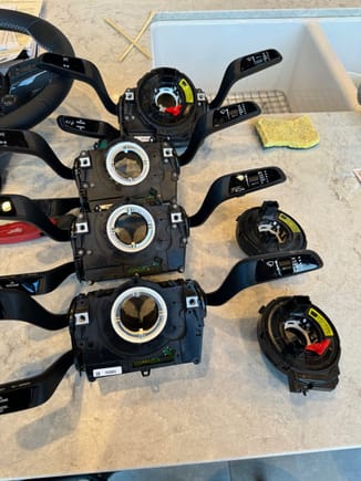 I have 4 "correctable" 992 stalk units that I picked up through various sources - some already had heating, so just required an updated clockspring, but the original 2 GT3 units require the heating socket as well, which I scavanged from a used Audi unit.