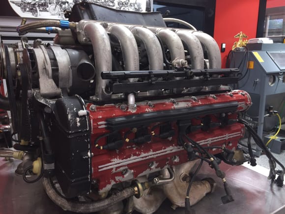 512TR Engine after steam cleaning. All hardware will be plated, and the engine will be detailed "as factory"