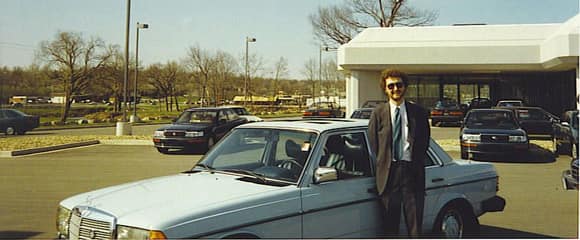 My 1979 Mercedes 240D on the day I took delivery of a new 1990 Lexus LS400.
