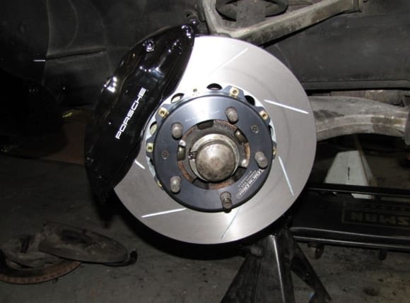 Front GTS caliper with 993TT spec rotor (either 312 or 322 mm don't recall which)