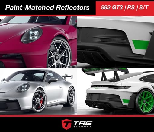 TAG Motorsports Paint-Matched Reflectors for Porsche 992 GT3, GT3 RS, and 911 S/T