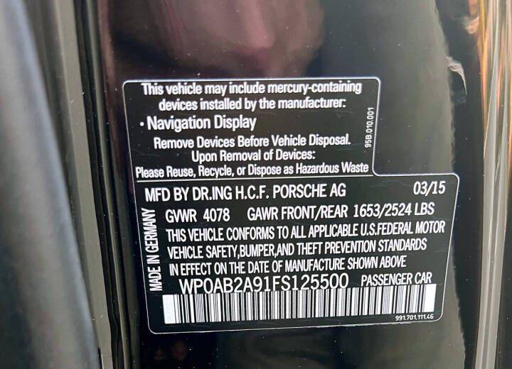 2015 Porsche 911 - 2015 Porsche 911 Carrera GTS 991.1 Manual Mint 40k miles - Used - VIN WP0AB2A91FS125500 - 40,168 Miles - 6 cyl - 2WD - Manual - Coupe - Black - San Rafael, CA 94903, United States