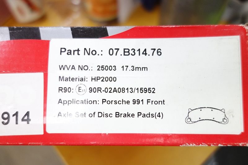Brakes - BREMBO FRONT BRAKE PAD FOR 991 - New - 2011 to 2018 Porsche 911 - Hong Kong