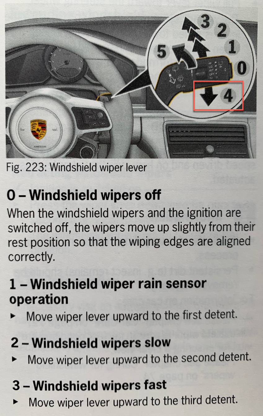 Wiper Service Position? - Rennlist - Porsche Discussion Forums