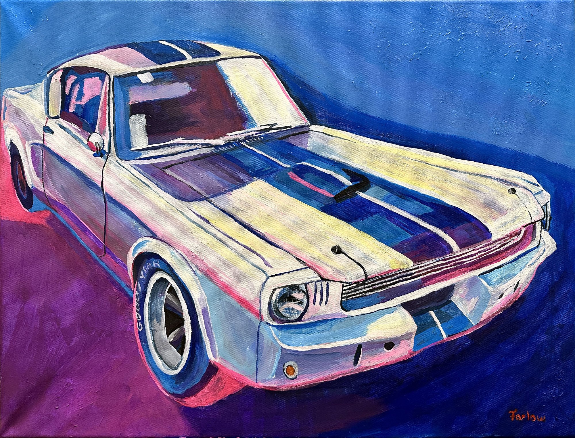 65 R Model acrylic painting