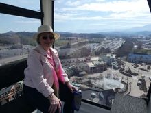 The view from the Wheel with mountains in the distance