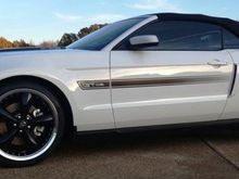 Lowered, new wheels, discs all around, clear front fender lights.
Got GT500 rear splash guards, deck lid panel &amp; OEM hood scoop next.