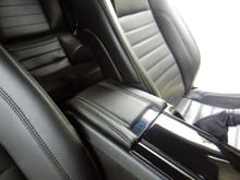 Piano Black Dash Kit pic 2 showing padded leather arm rest