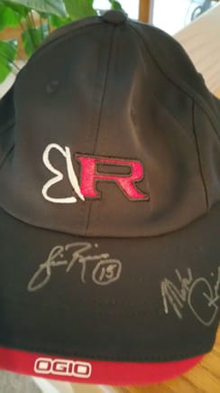 My free Ringbrothers Autographed Hat after they installed the exhaust - the Hat is actually black so it matches the ragtop. A couple of cool guys!