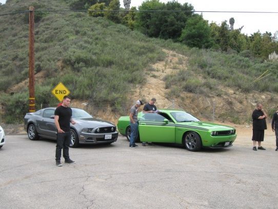 Paul's 2013 SG GT, and Hogan's Challenger R/T.

(Hope I got the names right.)