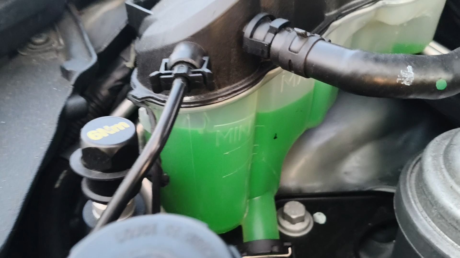 Coolant level below low.