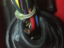 Close up of broken door lock and window wires
