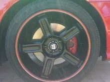 Motegi MR 122 18 x 8 Wheels w/ machined Lip
I put red vinyl pinstripe over machined lip
225/40/18 Nexen N5000 Tires