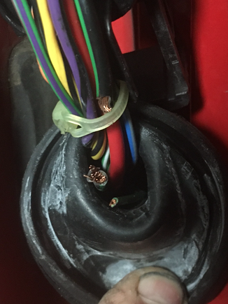 Close up of broken door lock and window wires