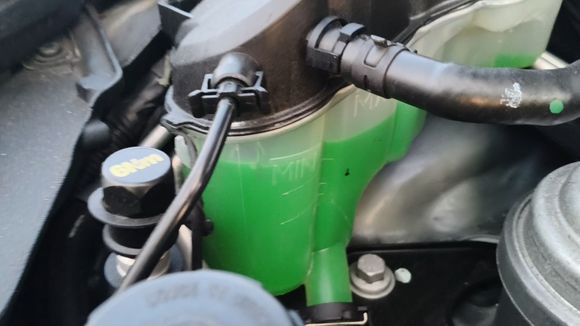 Coolant level below low.