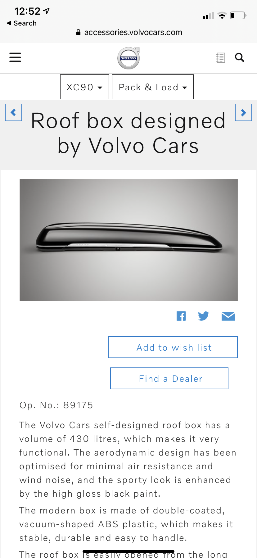 Accessories - Volvo Space Design Cargo/Roof Box - New - All Years Volvo All Models - Tualatin, OR 97062, United States