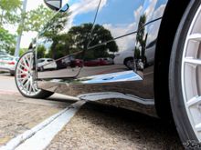 The rocker panels are completely wrapped with XPEL ULTIMATE to help prevent rock chips and road debris from damaging the painted surface