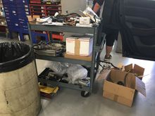 Steve's cart full of parts.