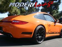 Right rear profile. OrangePorscheCarrera 15