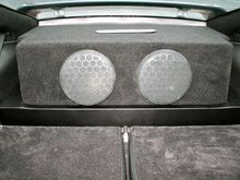 Focal Utopia Be WX 21 8&quot; subwoofers in custom box to allow access to JIC coilovers