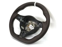 PSD steering wheel with all leather wrap and color ring on top ; color stitching