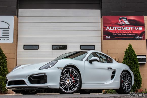 This Porsche Cayman GTS is fully wrapped with XPEL STEALTH satin-finish paint protection film