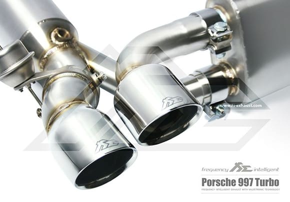 Fi Exhaust for Porsche 997 Turbo – Silver Quad Tips.