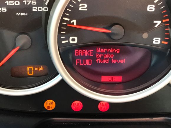 Brake fluid warning on 2001 996 Turbo