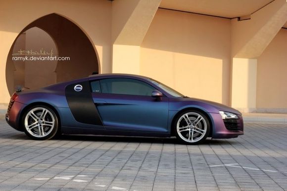 Chameleon Carbon Fiber Wrapped Audi R8 from Bahrain
