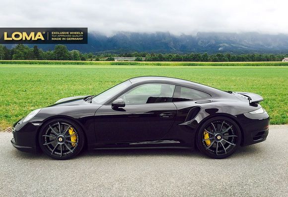 PORSCHE 991 TURBO S WITH 21″ FORGED RIMS BY LOMA WHEELS