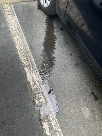 Coolant leak from reservoir.