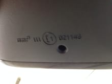 Part number on bottom of mirror