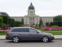 In front of the Saskatchewan Government Legislature building, in Regina SK