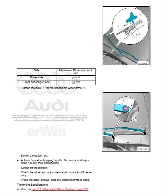 Adjusting windshield wipers after windshield repair AudiWorld Forums